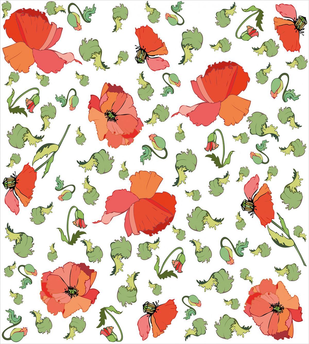 Scattered Buds and Stems — Pattern