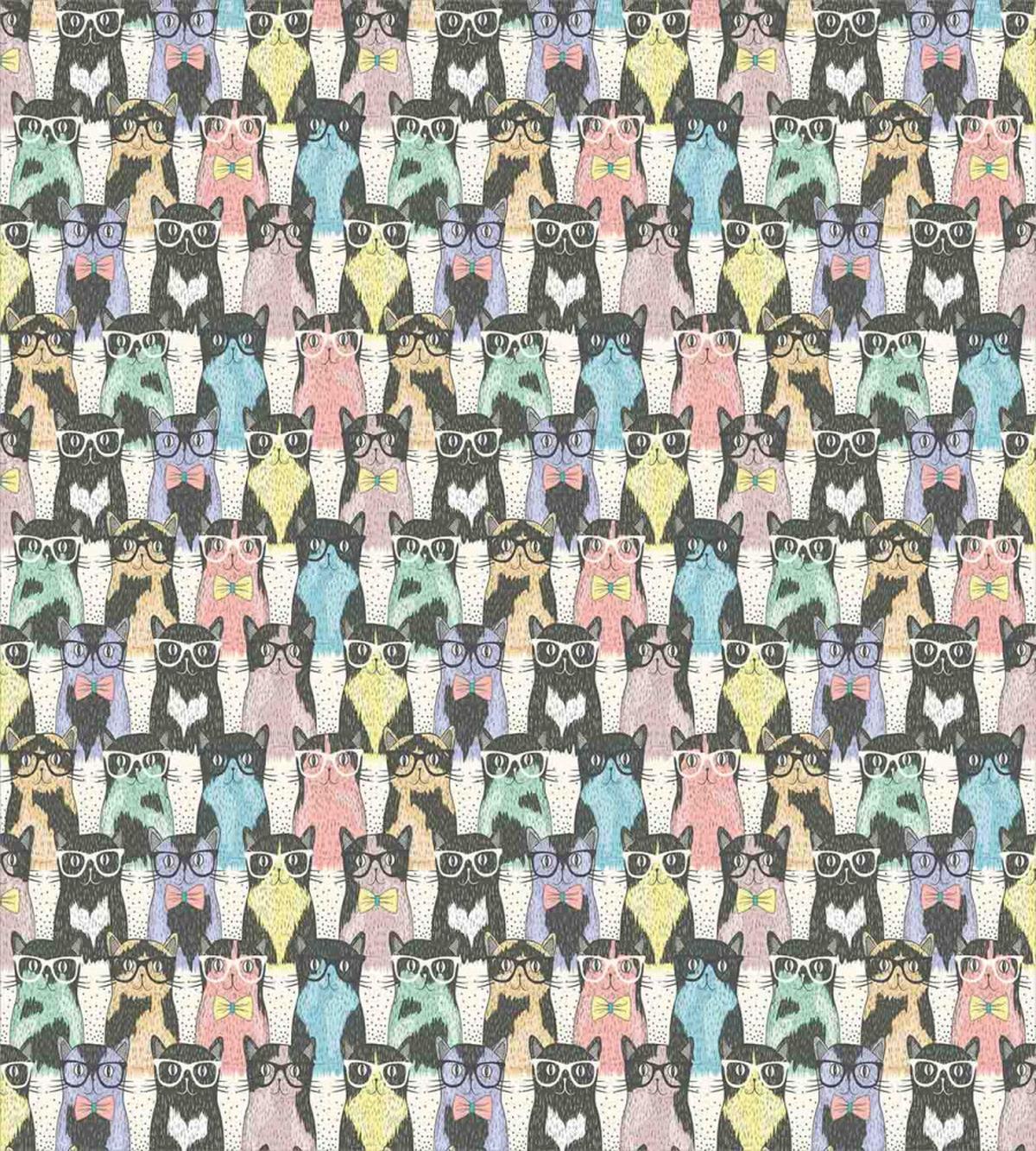 Hipster Cats with Glasses — Pattern