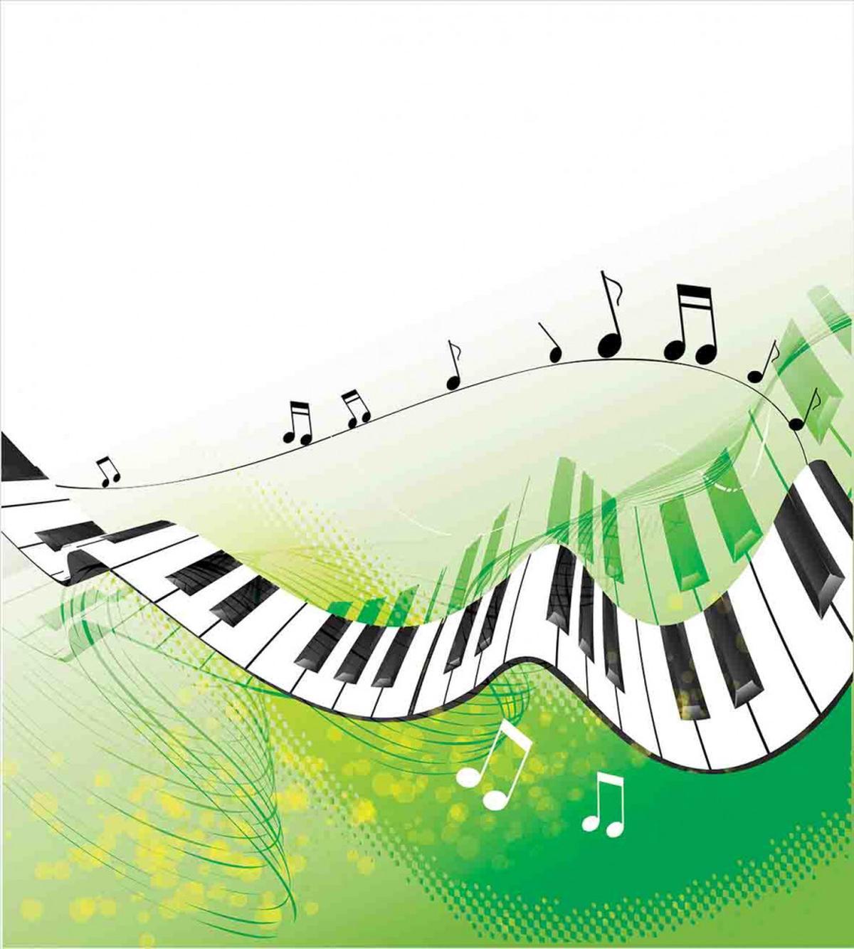 Piano Keys Green Curvy — Pattern