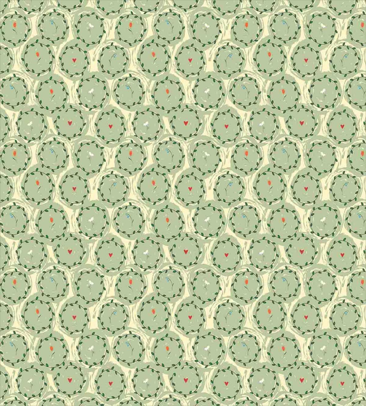 Leafy Circles with Flowers — Pattern