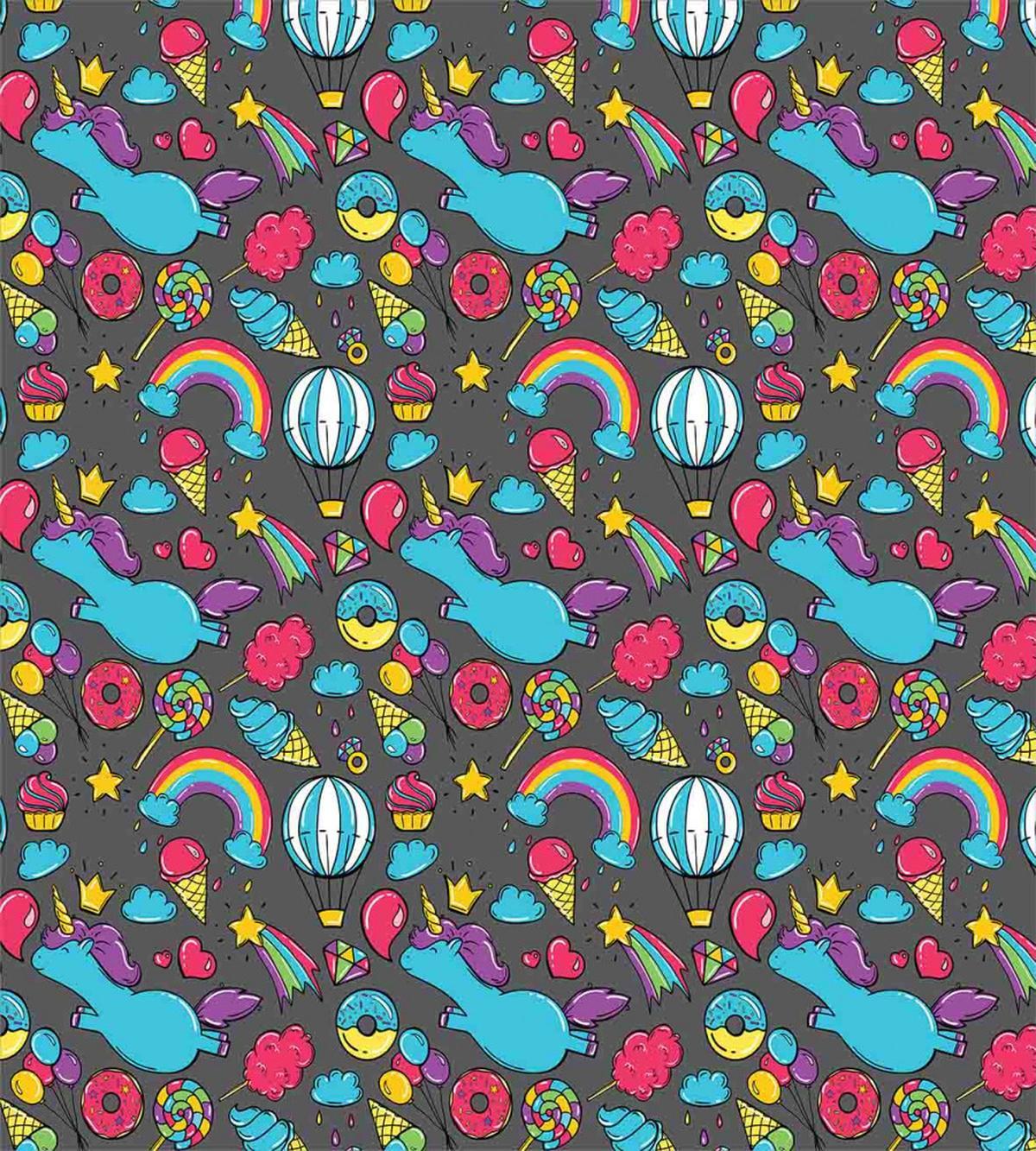 Unicorns Rainbows Cartoon — Pattern