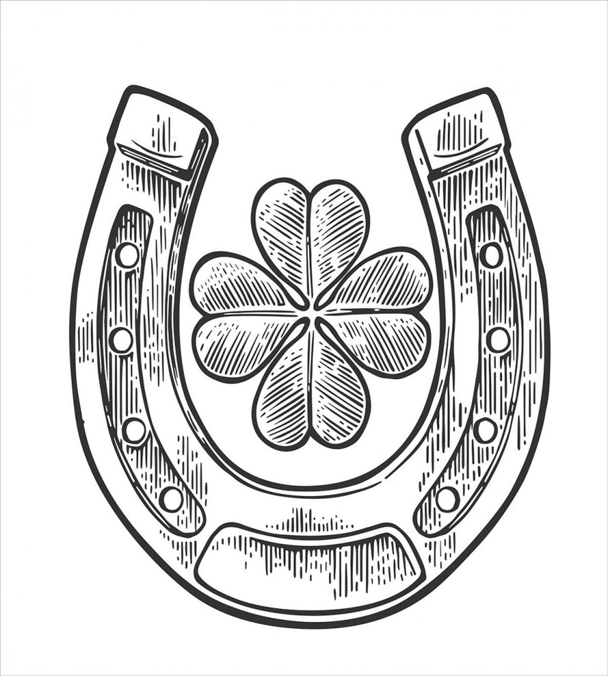 Shamrock and Horseshoe Image — Pattern