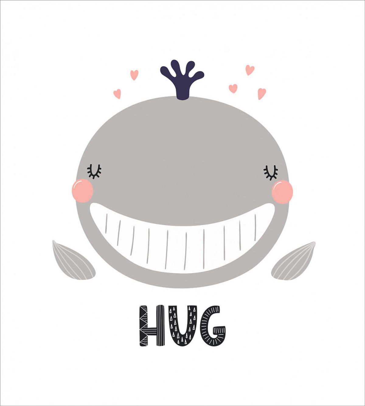 Cheerful Whale Hug Lettering — Pattern