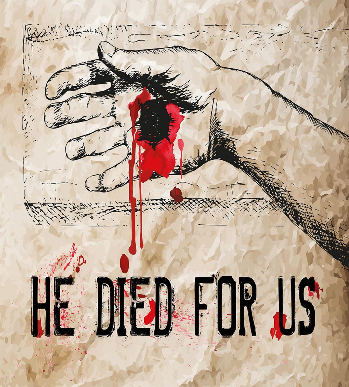 Bloody Hand Nailed Sketch — Pattern
