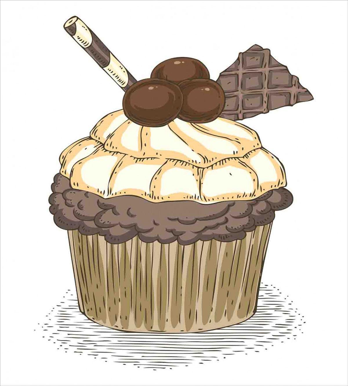 Hand Drawn Chocolate Cake — Pattern