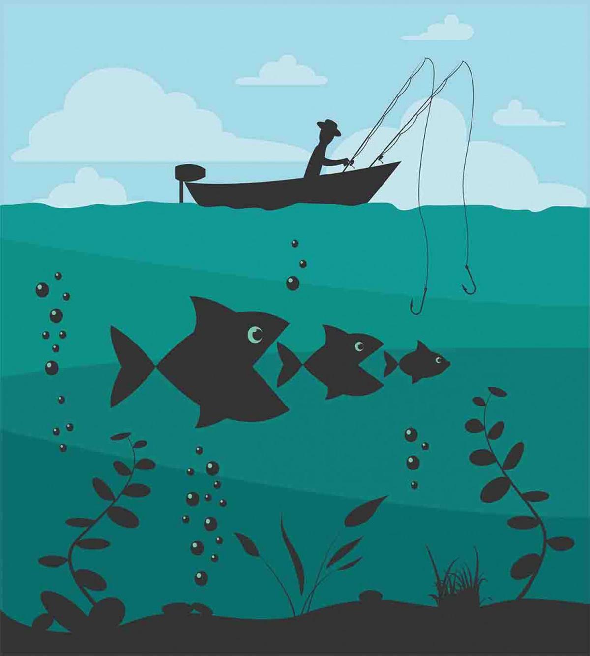 Fishing on Boat Nautical — Pattern