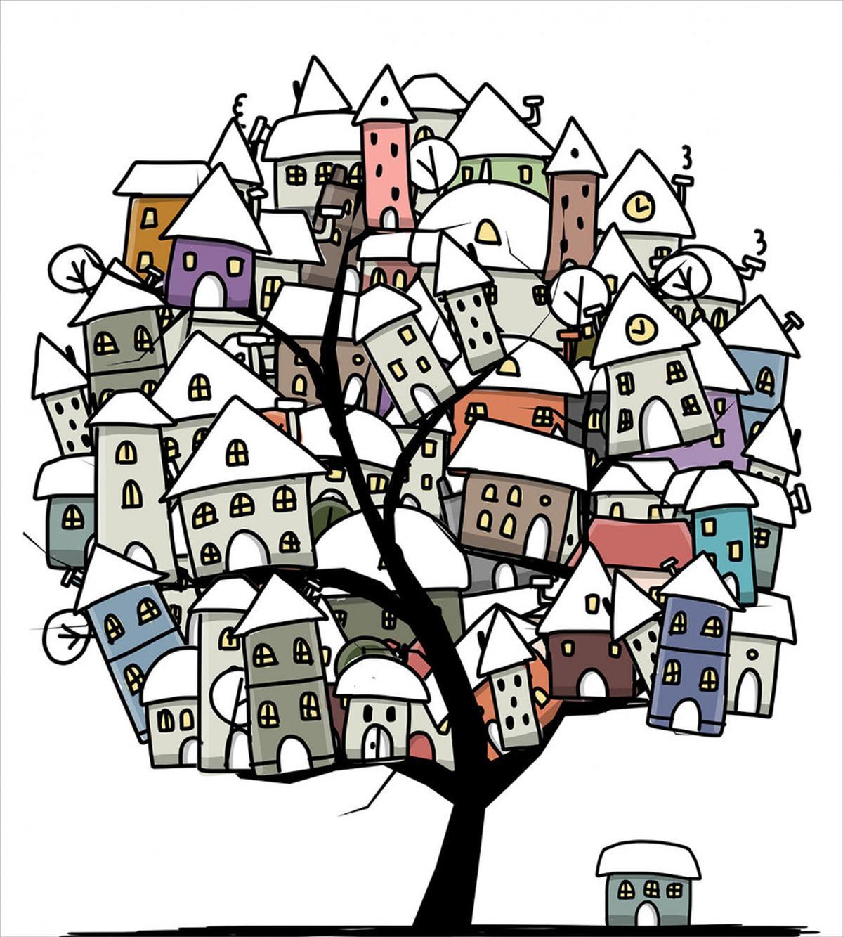 Homes on Branches — Pattern