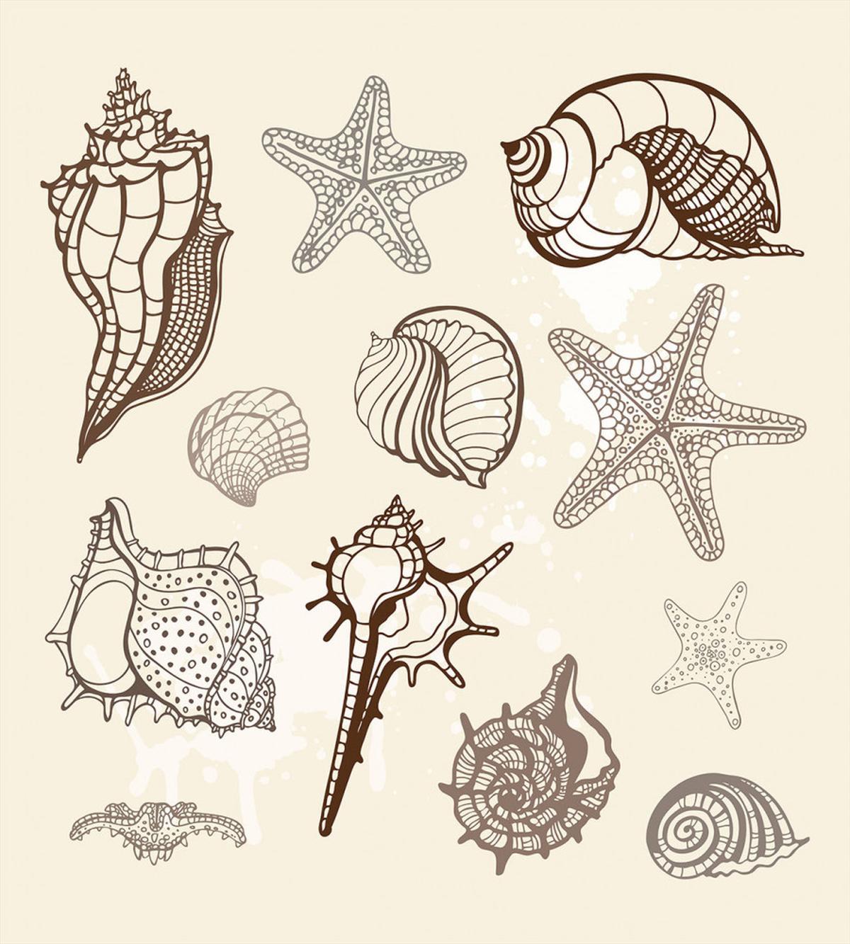 Grunge Outline Nautical Art — Pattern