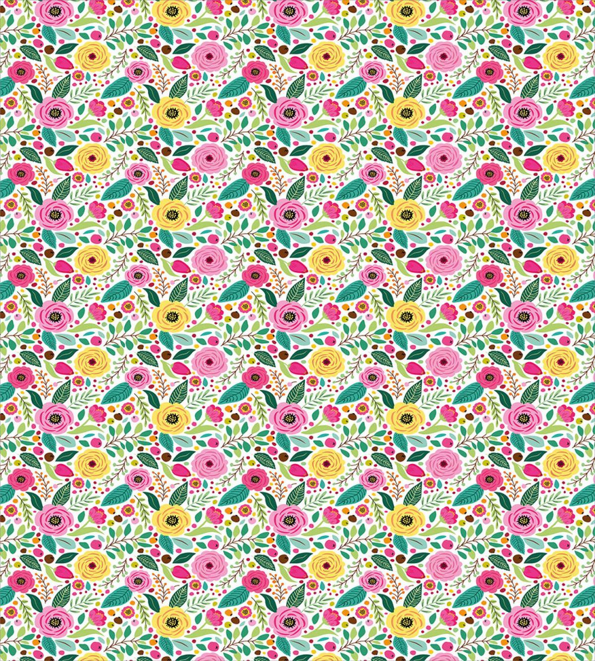 Doodle Peonies Berries Leaves — Pattern
