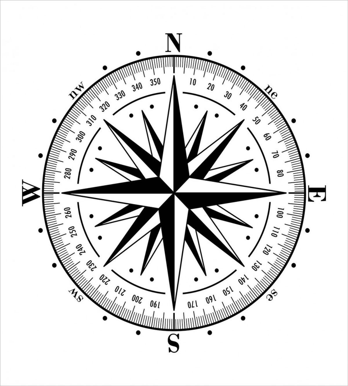 Simple Monochrome Windrose — Pattern