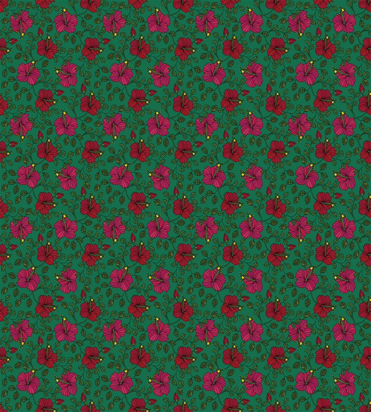 Blossoming Exotic Hibiscus — Pattern