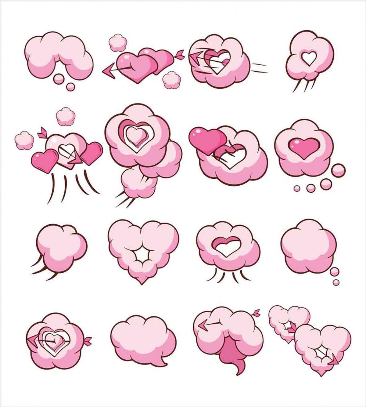 Heart Shape Cloud Romance — Pattern