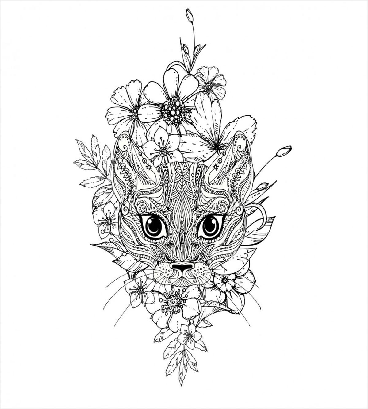 Hand Drawn Cat Image — Pattern