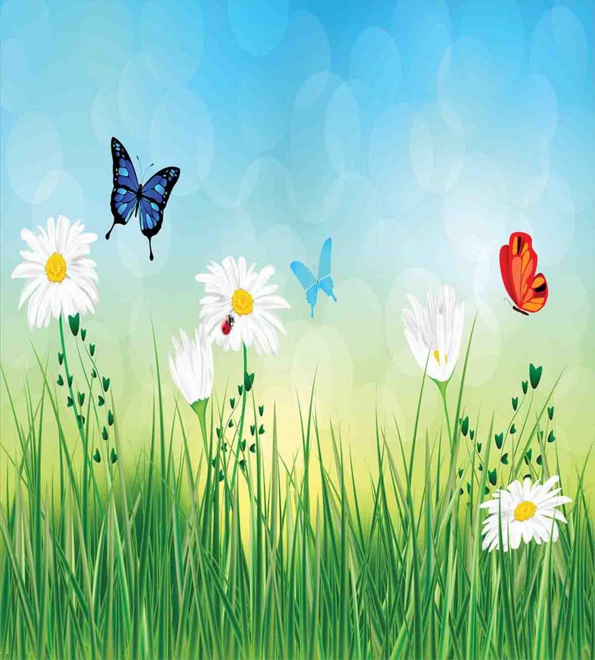 Meadow Daisies Grass — Pattern