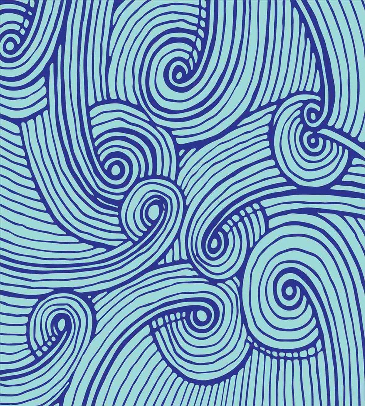 Abstract Spirals Wavy Ocean — Pattern
