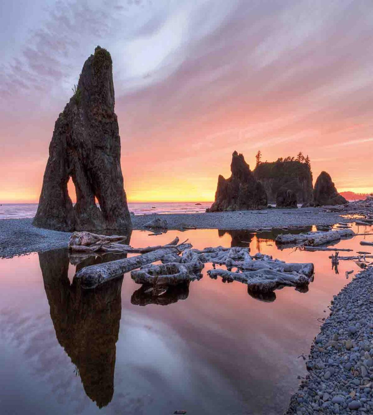 Sunset Sea Stacks Beach — Pattern