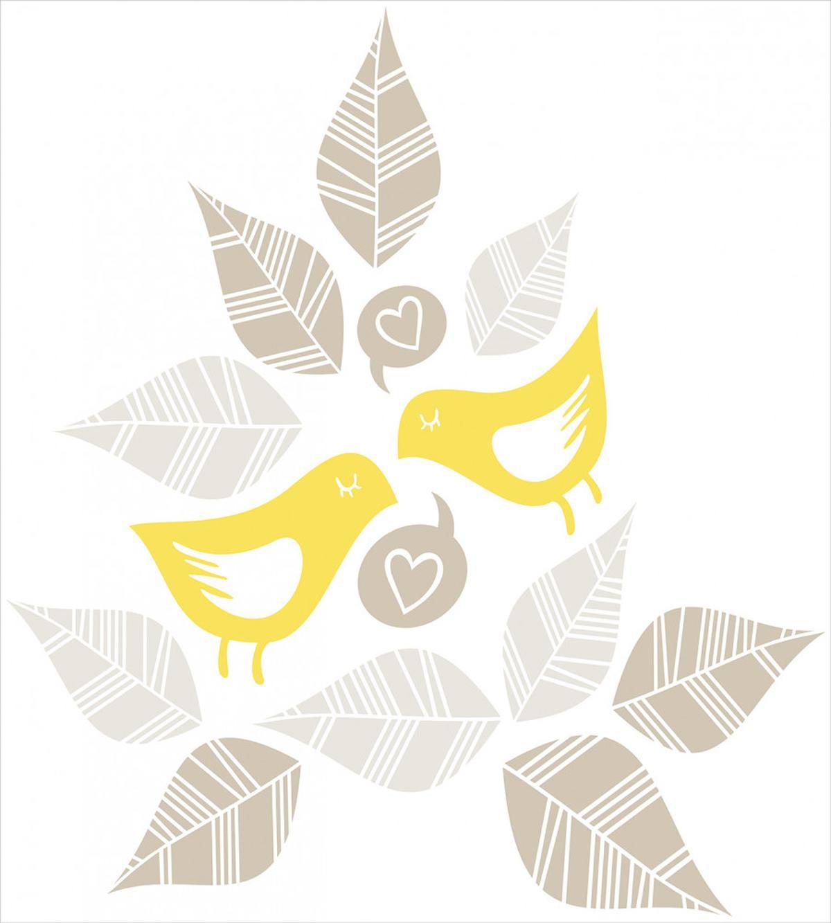 Art Deco Birds Leaves — Pattern