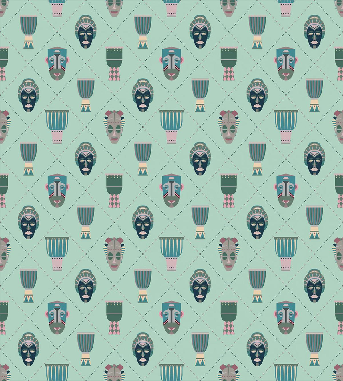 Totem Masks and Drums — Pattern