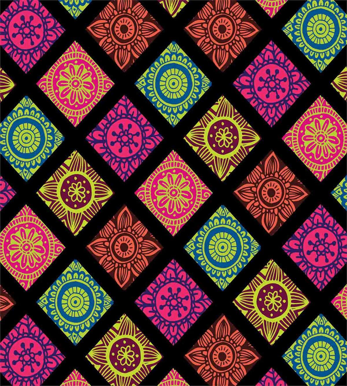 Flower Mandala Tile Colorful — Pattern