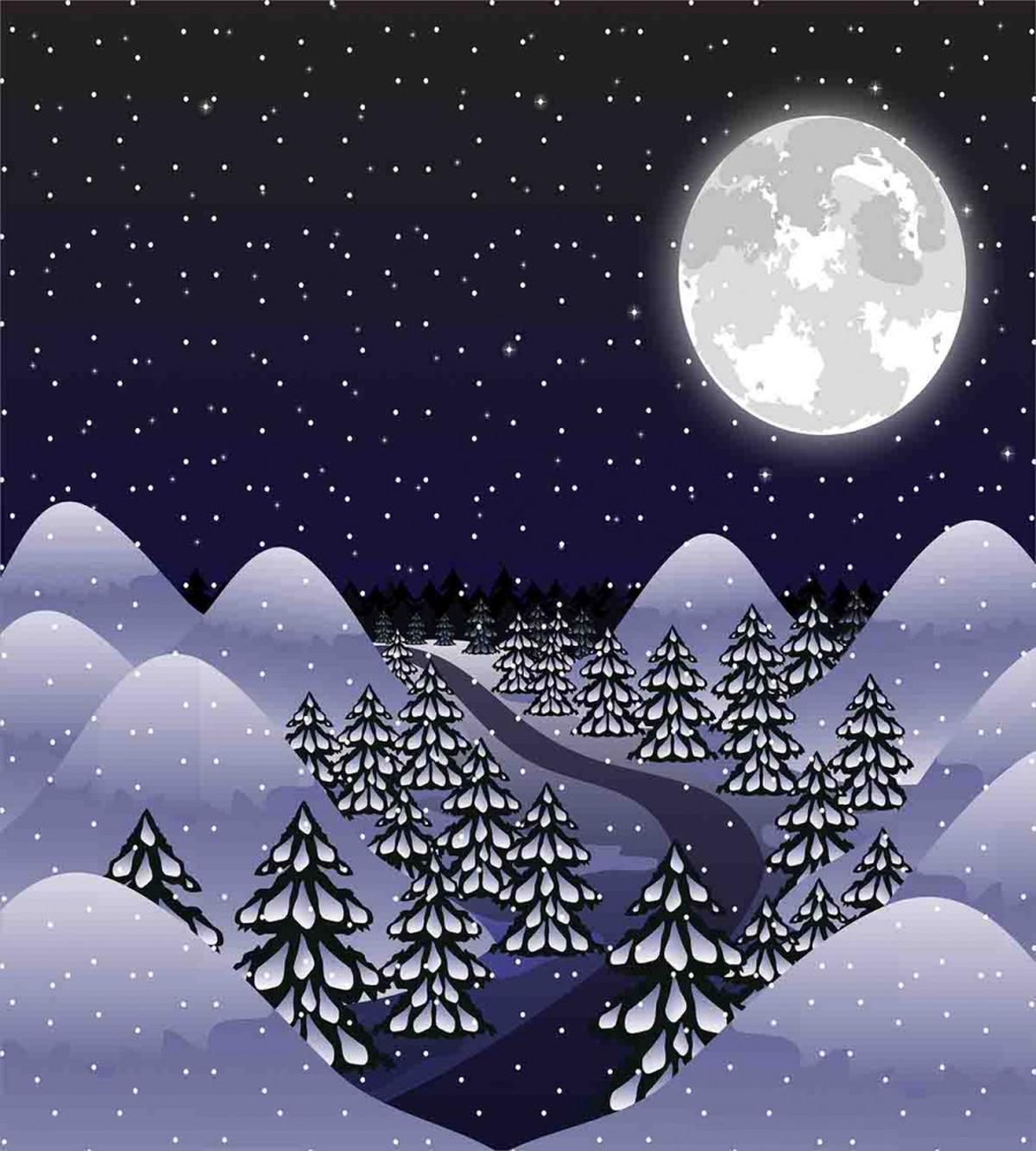 Snowfall Dark Forest — Pattern
