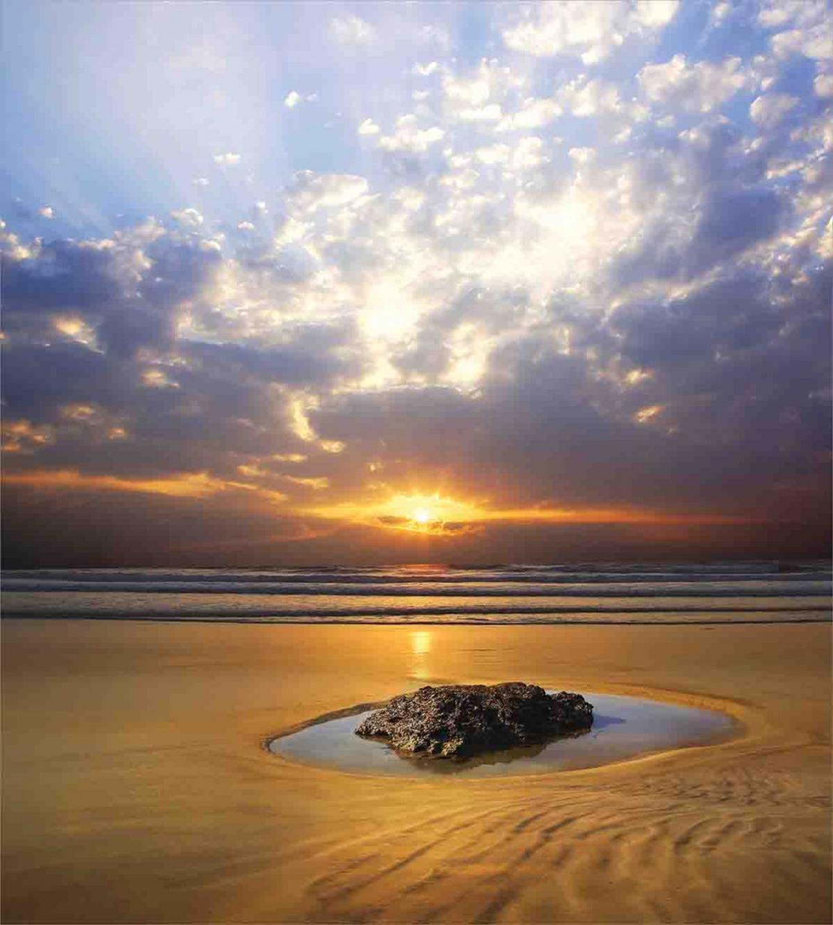 Sunbeams Cloudy Sky Sea — Pattern