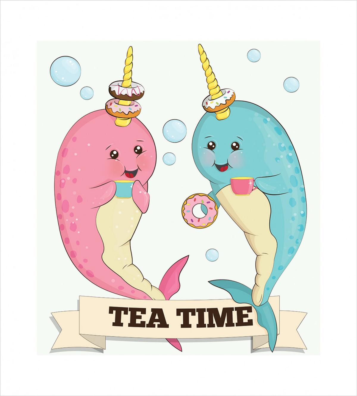 Tea Drinking Whales — Pattern