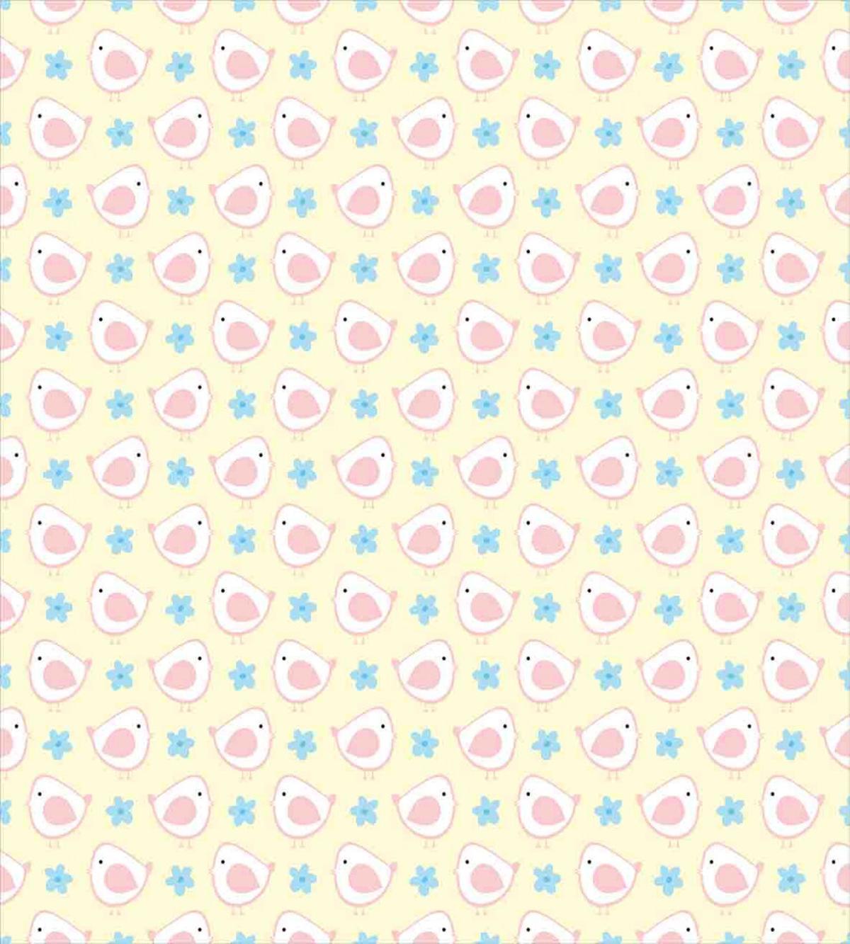 Cartoon Birds with Flowers — Pattern