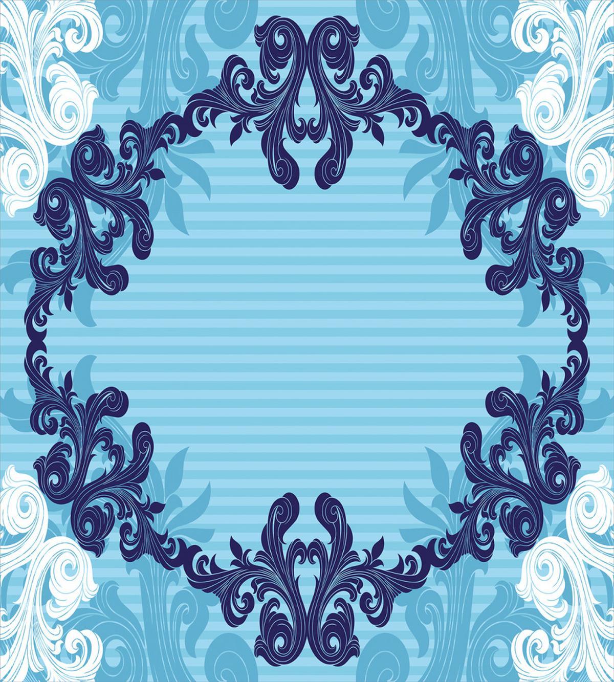 Blue Ornamental Flowers — Pattern