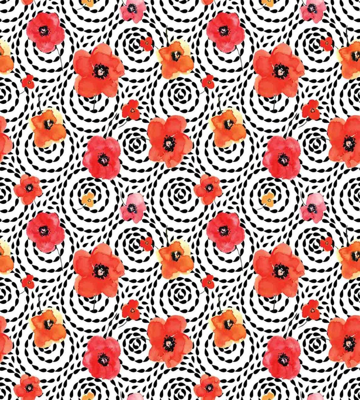 Watercolor Petals Spirals — Pattern