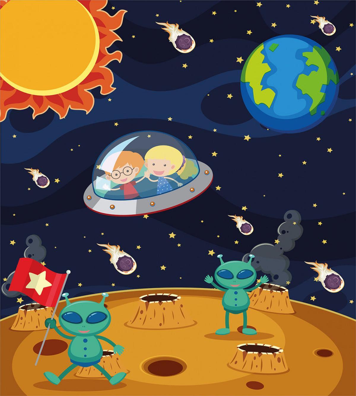 Children Space Travel Galaxy — Pattern