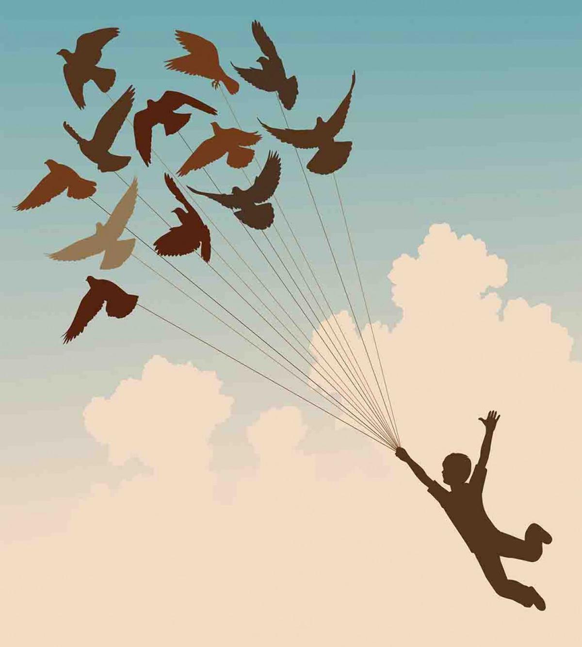 Flying Pigeons Birds — Pattern