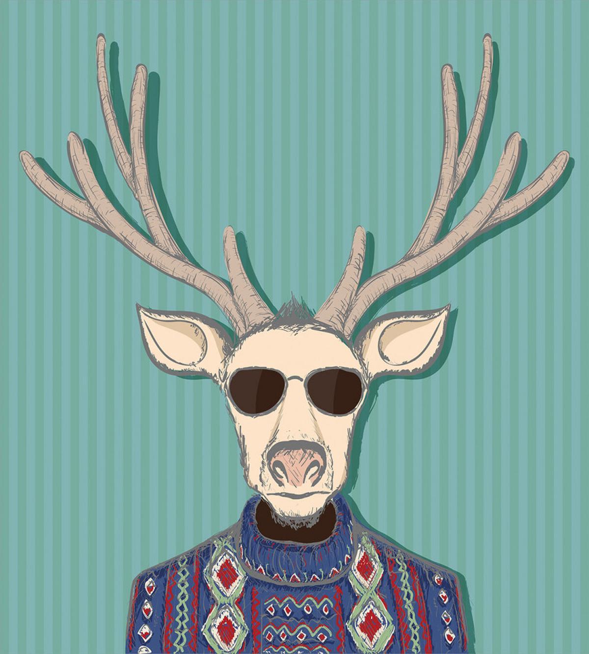Deer with Colorful Sweater — Pattern