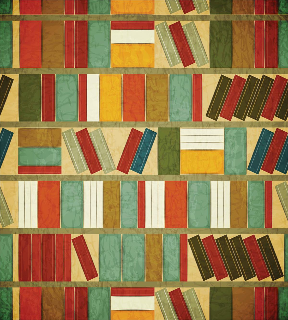 Vintage Library Painting — Pattern