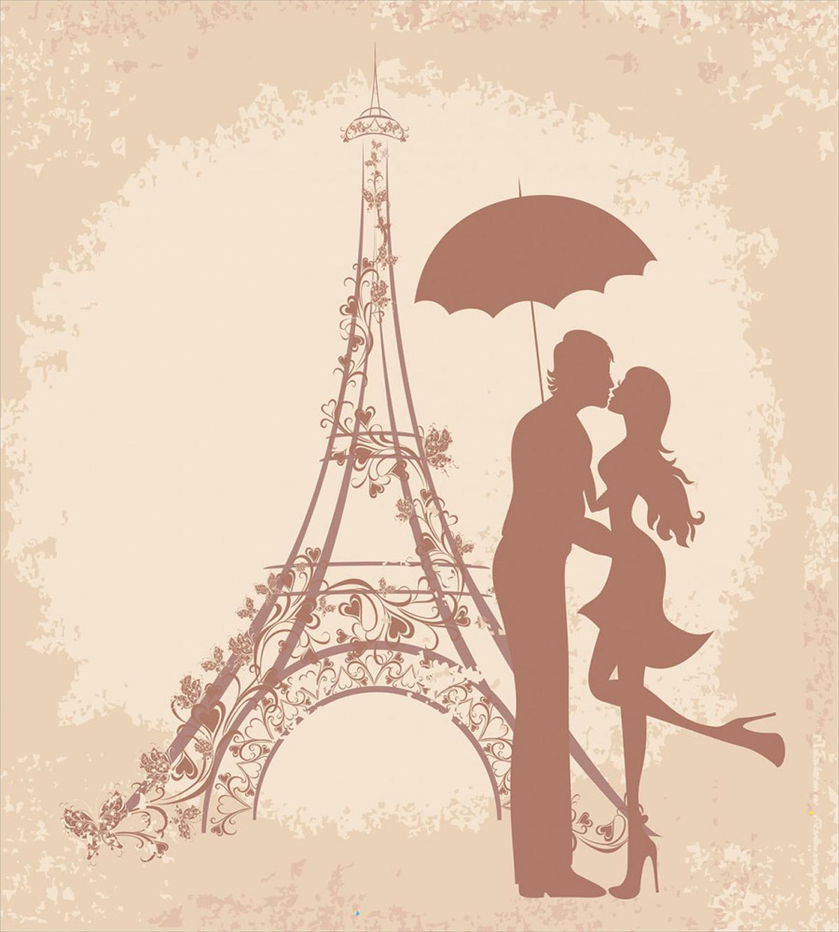 Couple Eiffel Tower — Pattern