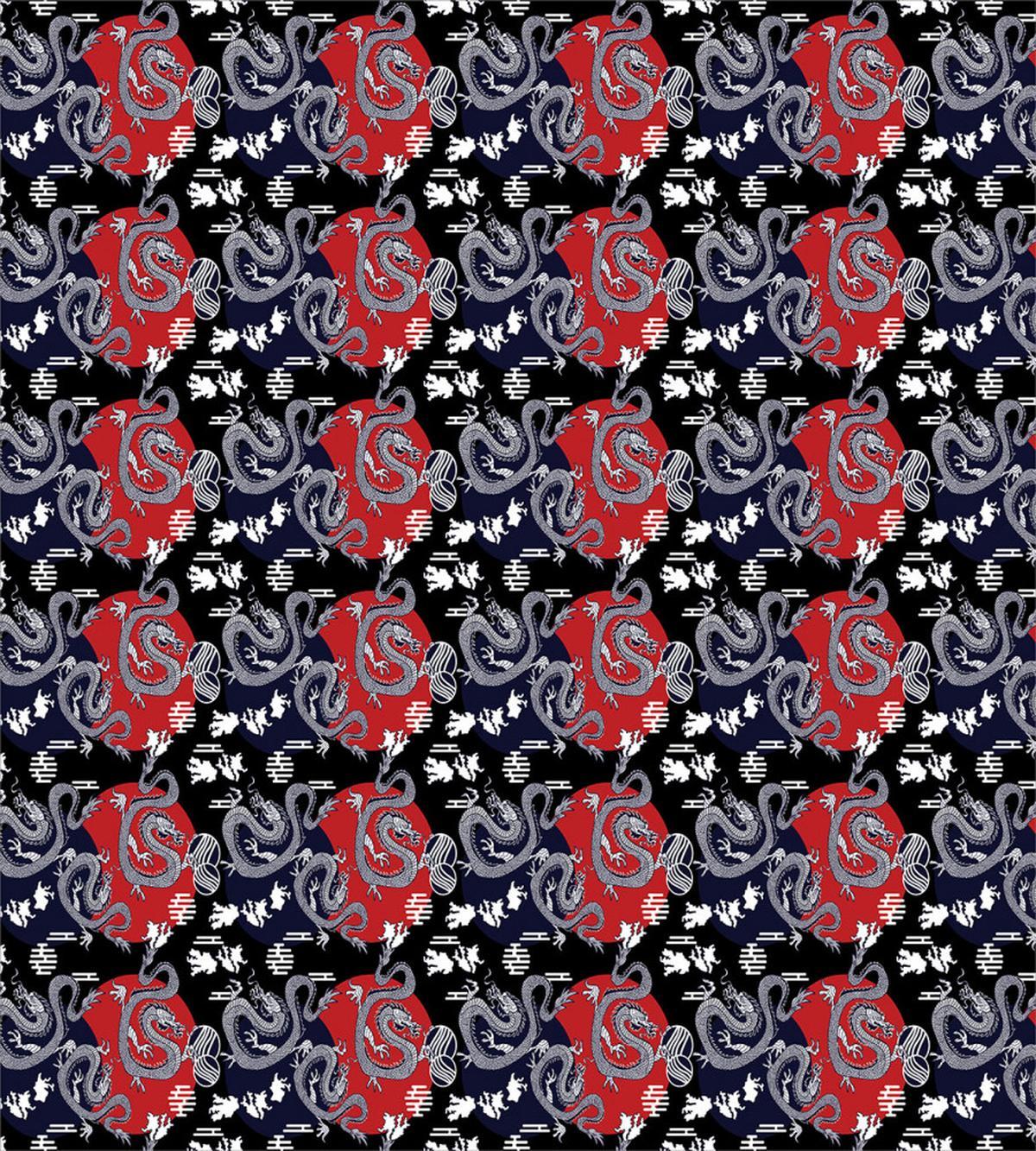 Japan Artwork Curving Tails — Pattern
