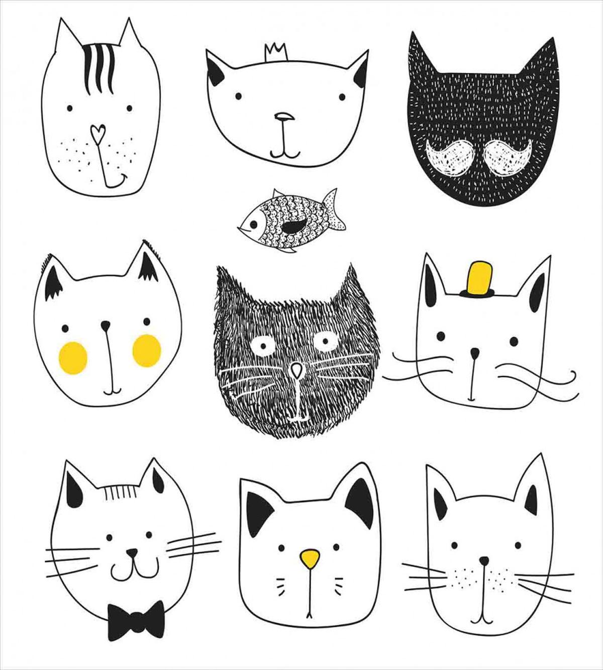 Cats with Fish — Pattern