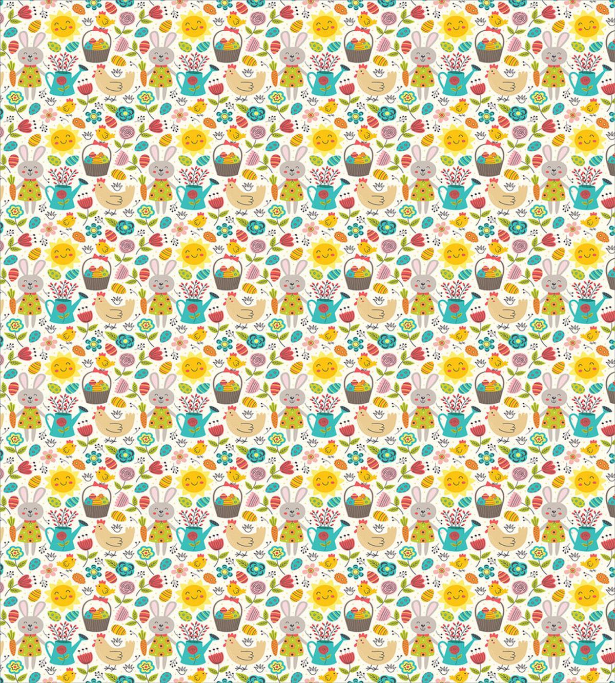 Easter Chick Eggs Sun Floral — Pattern