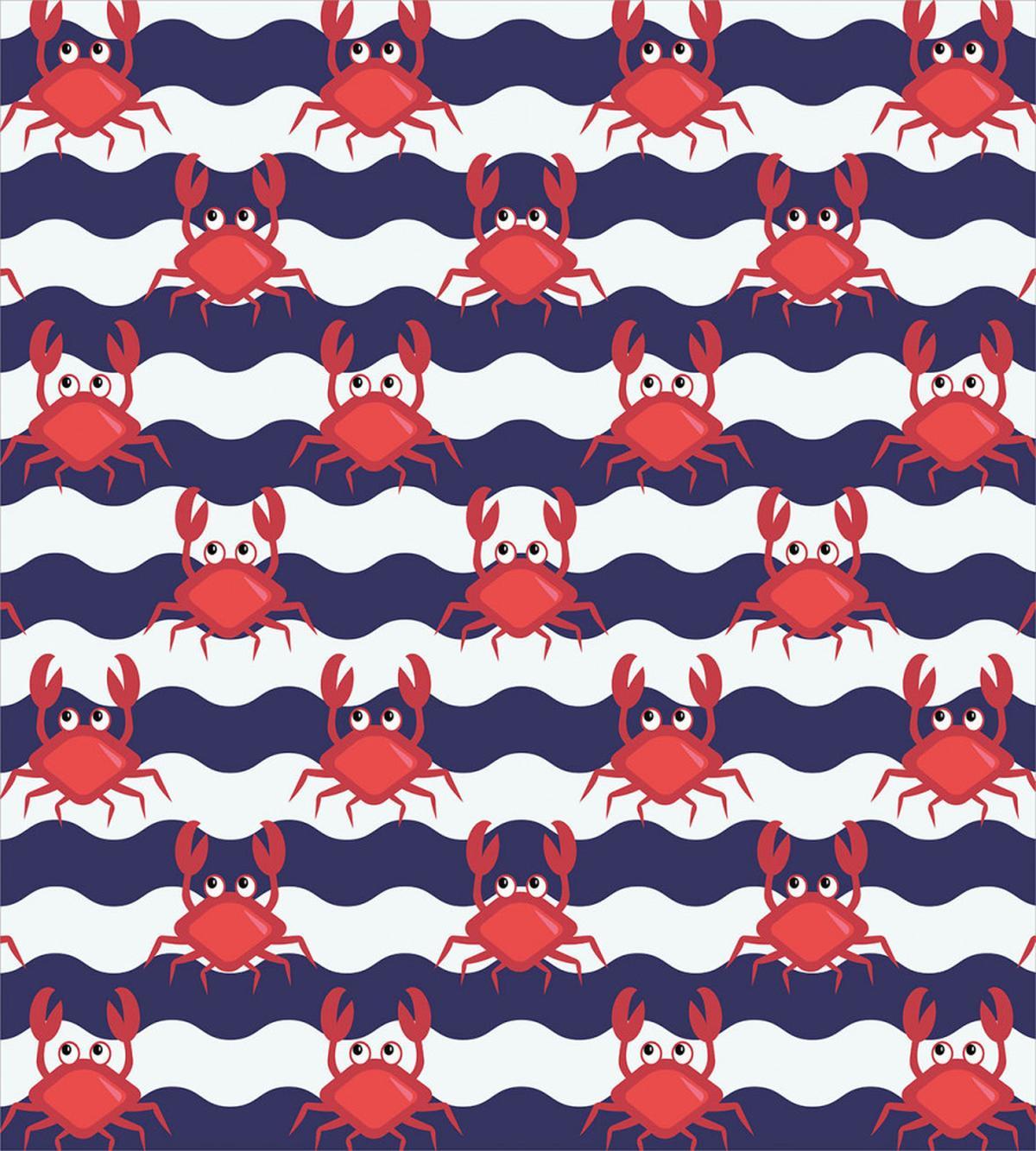 Crabs on Striped — Pattern