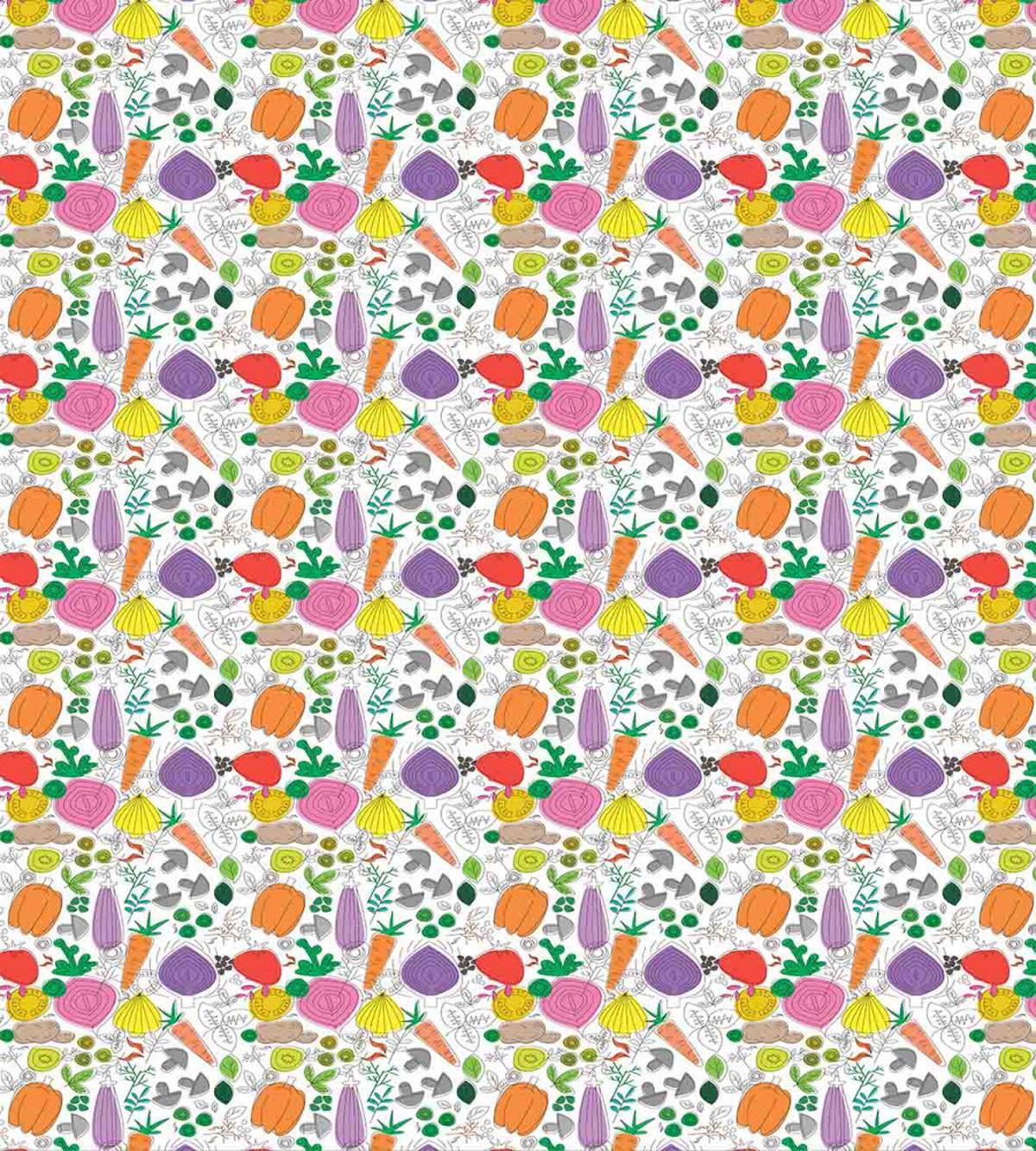 Childish Drawing Food — Pattern