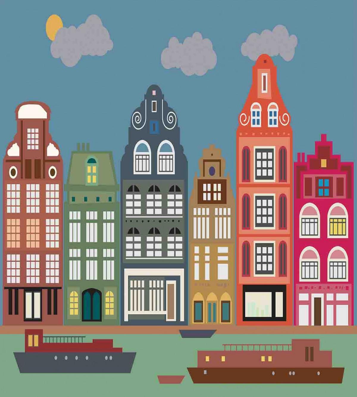 European Houses and Ships — Pattern