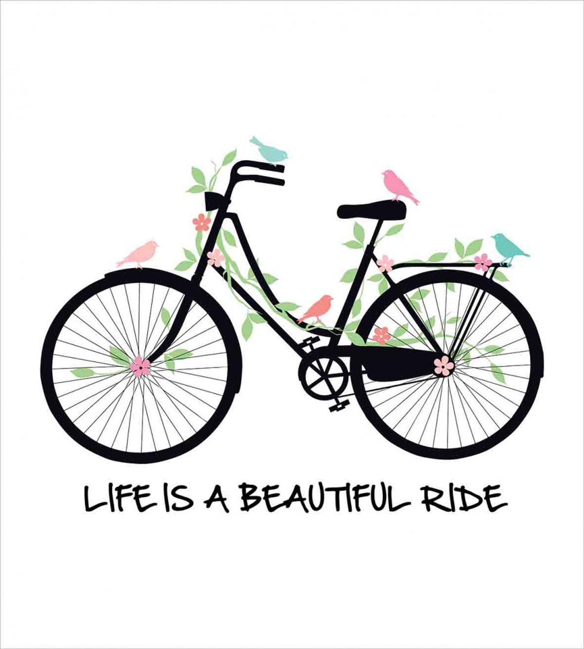 Vintage Bike Flowers Birds — Pattern