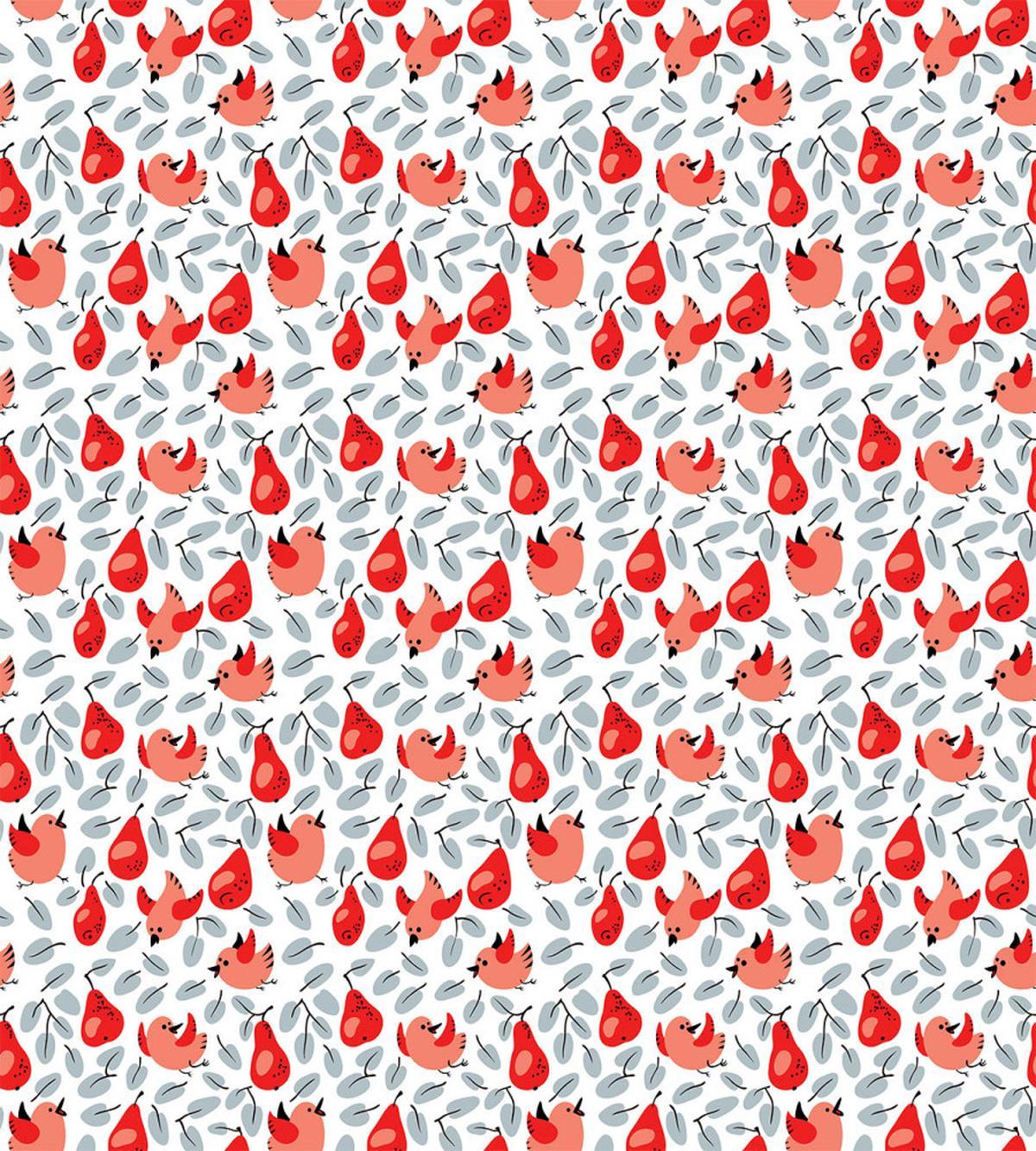 Leaves Happy Birds and Pears — Pattern