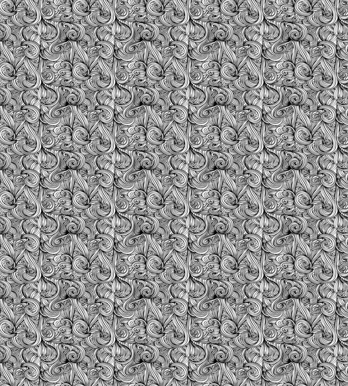 Hair Like Curlicue Waves — Pattern