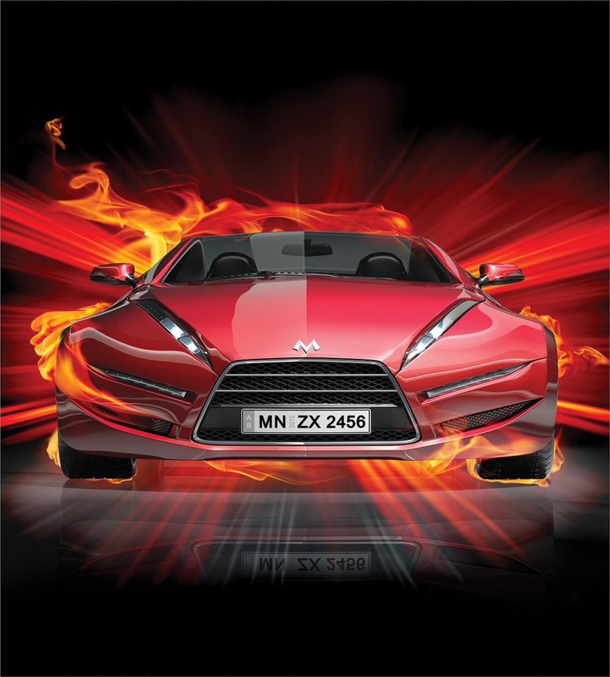 Fire Car Speeding Flames — Pattern
