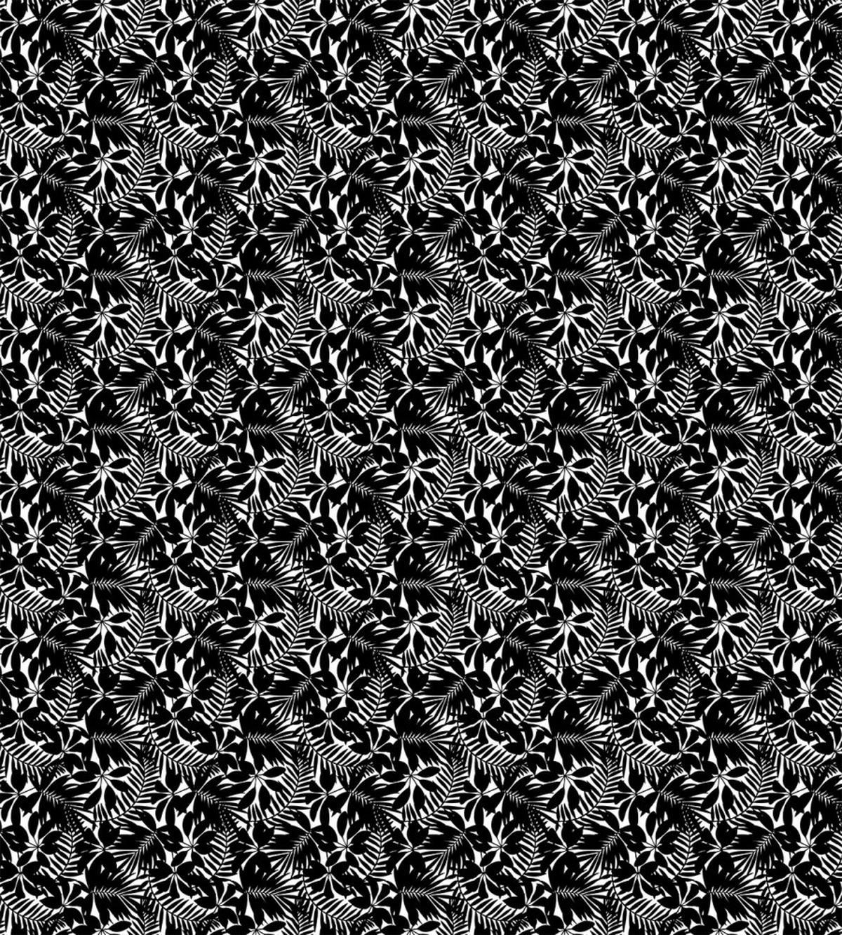 Monochrome Exotic Leaves Art — Pattern