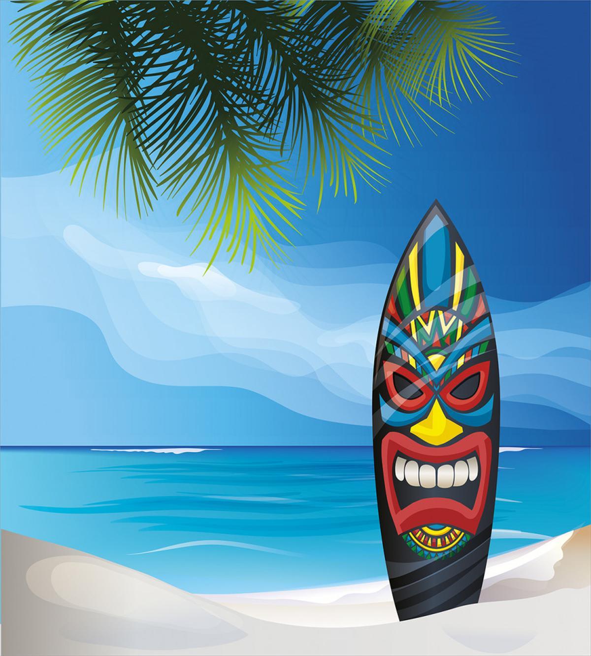 Tiki Surfboard — Pattern