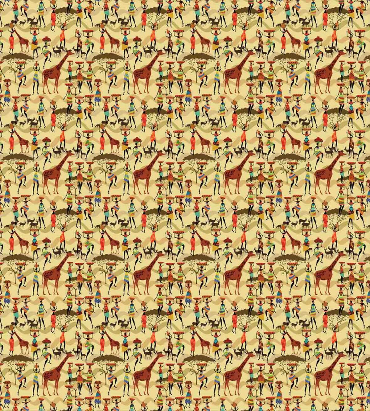 Woman Silhouette Animals — Pattern