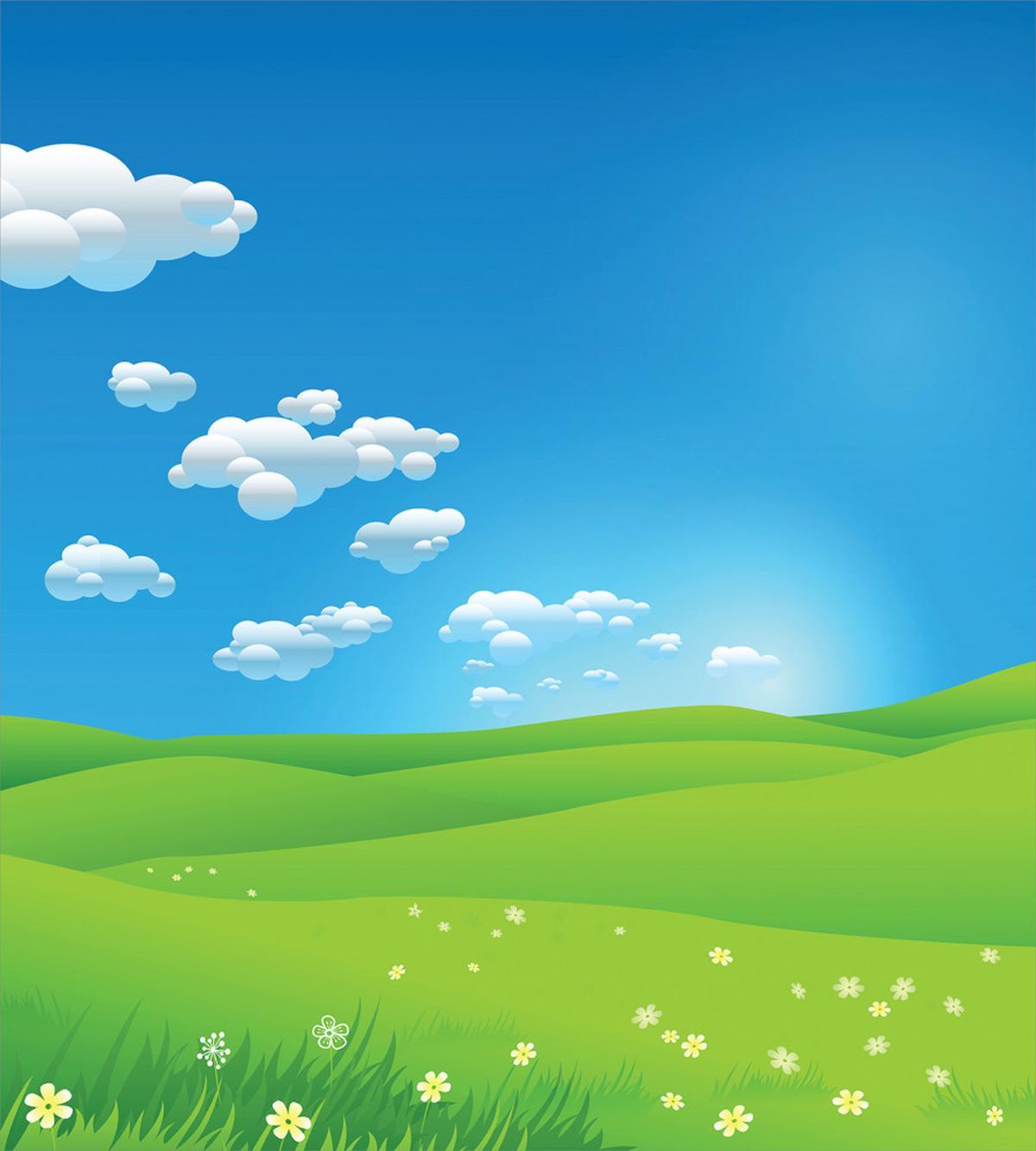 Cartoon Valley Scene — Pattern