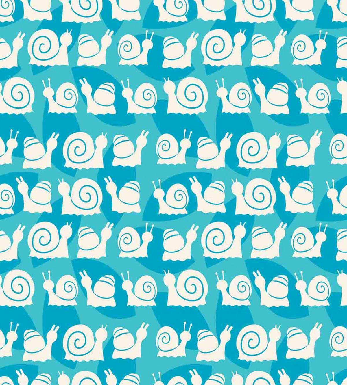 Cartoon Snails Leaves — Pattern