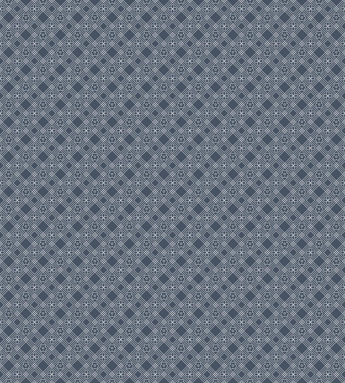 Checked Floral Square — Pattern